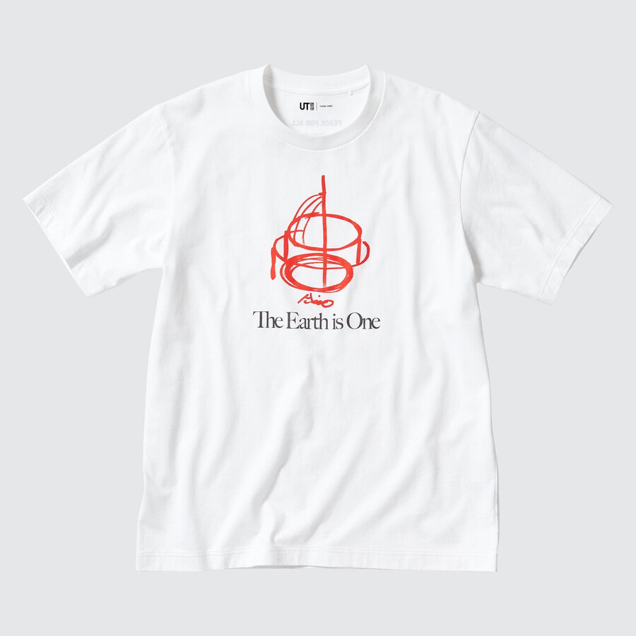 hvide uniqlo peace for all graphic tadao ando t-shirts til kvinder