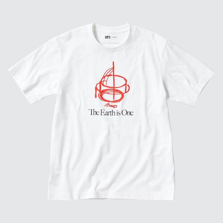 hvide uniqlo peace for all graphic tadao ando t-shirts til kvinder