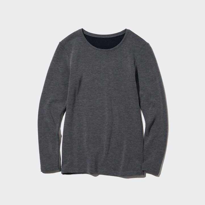 hvide uniqlo heattech ultra warm rund hals Ærmer termo t-shirts til kvinder