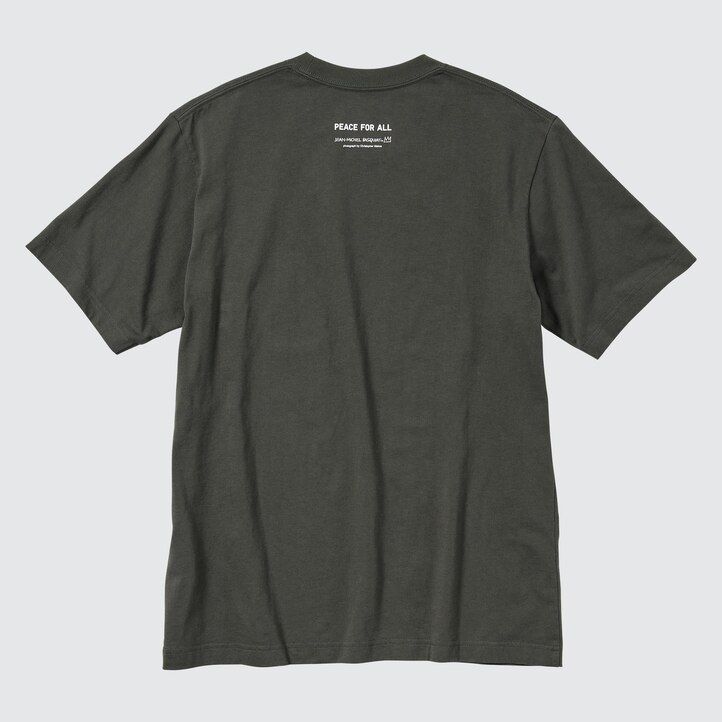 uniqlo peace for all graphic jean michel basquiat og christopher makos dame-t-shirts mørkegrå